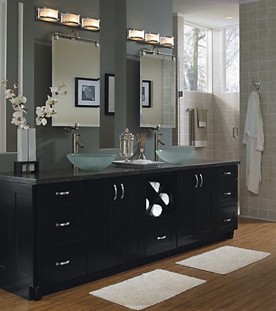 Bathroom Vanities Double Sink on Schrock Cabinetry Master Bath With Double Sinks  Also  Note That A